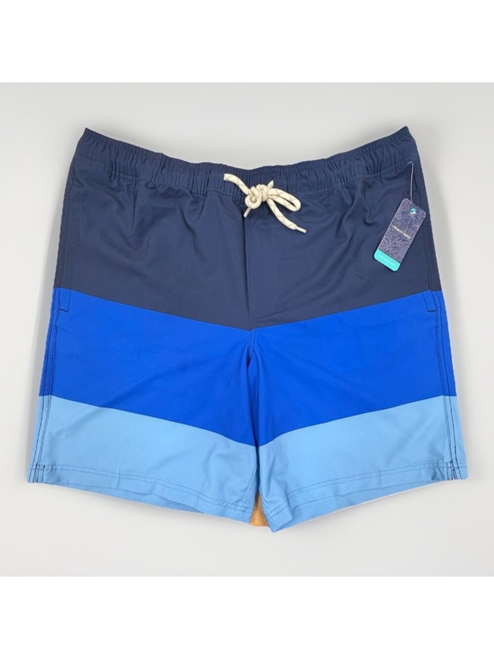 Trinity Coast Men Swim Trunks with Mesh Brief Liner XLT XL Tall Navy/Royal Blue